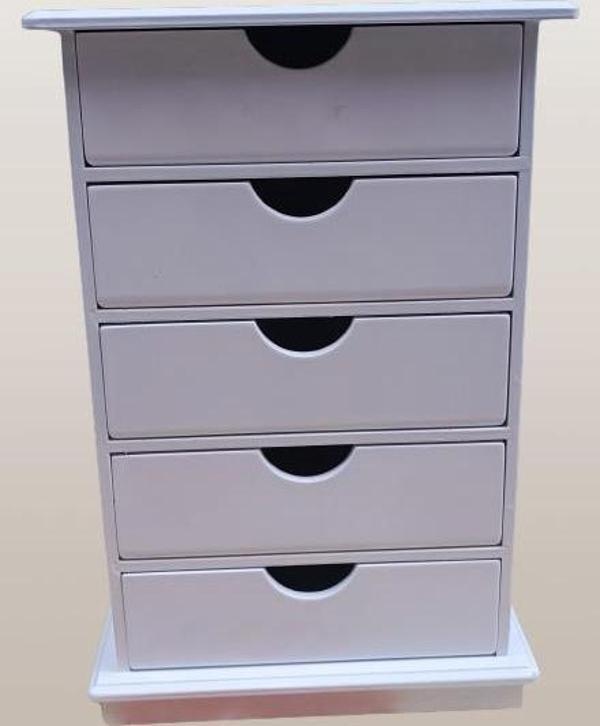 Bengi Ticaret Hobi ADN Dekoratif Takı Şifonyer Ahşap MDF Parlak Beyaz CNC Kesim MODEL El Yapım - Image 1
