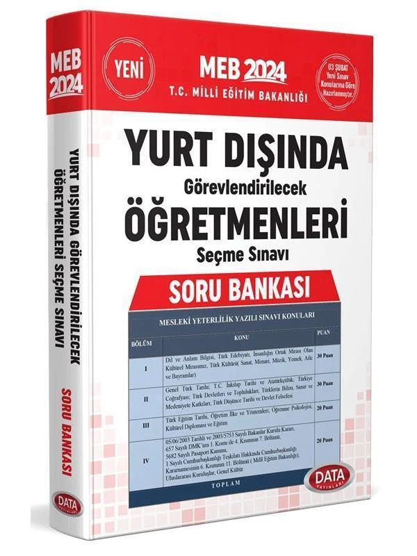 Data Yayınları 2024 MEB Yurt Dışında Görevlendirilecek Öğretmenleri Seçme Sınavı Soru Bankası - Data Yayınları - Image 1