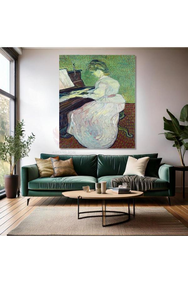 Van Gogh Kanvas Tablo Kanvas Duvar Tablosu Empresyonizm Tablo Marguerite Gachet at the Piano - Image 1