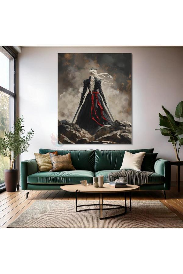Kanvas Dikey Duvar Tablosu Kanvas Savaşçı Kadın Ev Ofis Salon Modern Duvar Tablosu - Image 1