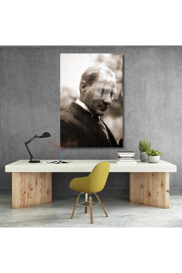 Atatürk Portresi Ev Ofis Tablosu Cam Atatürk Tablosu Ofis Hediyesi - Image 1