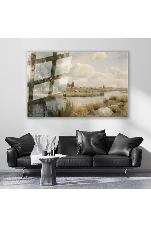 Cam Yatay Duvar Tablosu Cam Doga Manzarasi15 Ev Ofis Salon Modern Duvar Tablosu - Image 1