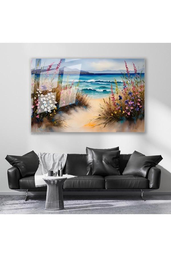 Cam Yatay Duvar Tablosu Cam Doganin Renkleri7 Ev Ofis Salon Modern Duvar Tablosu - Image 1