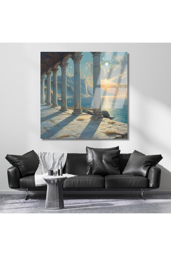 Antik Sütunlar Kırılmaz Cam Tablo Salon Tablosu Modern Baskı Tablo - Image 1