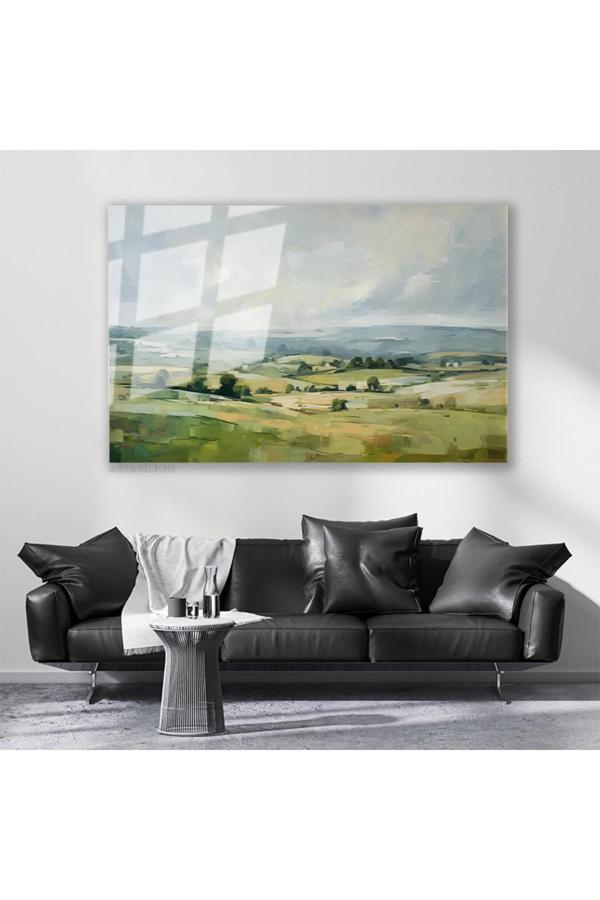 Cam Yatay Duvar Tablosu Cam Doga Manzarasi Ev Ofis Salon Modern Duvar Tablosu - Image 1