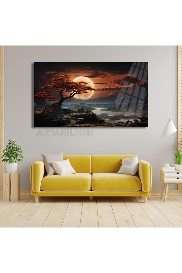 Gün Batımı Kırılmaz Cam Tablo HD Yüksek Kalite Dijital Baskı Duvar Tablosu Yeni Ev Hediyesi - Image 1