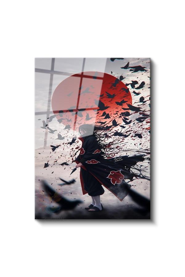 Cam Dikey Duvar Tablosu Cam İtachi1 Anime Tablosu Ev Ofis Salon Modern Duvar Tablosu - Image 1