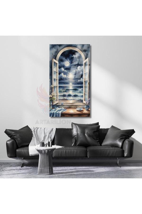 Cam Manzara Deniz Hd Dijital Baskı Tablo Salon Tablosu - Image 1
