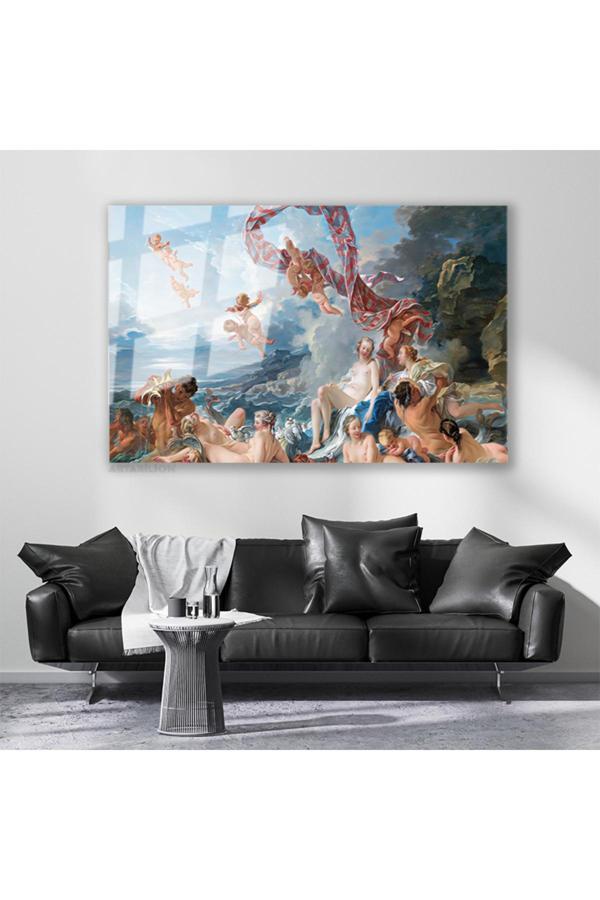 Cam Yatay Duvar Tablosu Cam Francois Boucher Venusun Zaferi Ev Ofis Salon Modern Duvar Tablosu - Image 1