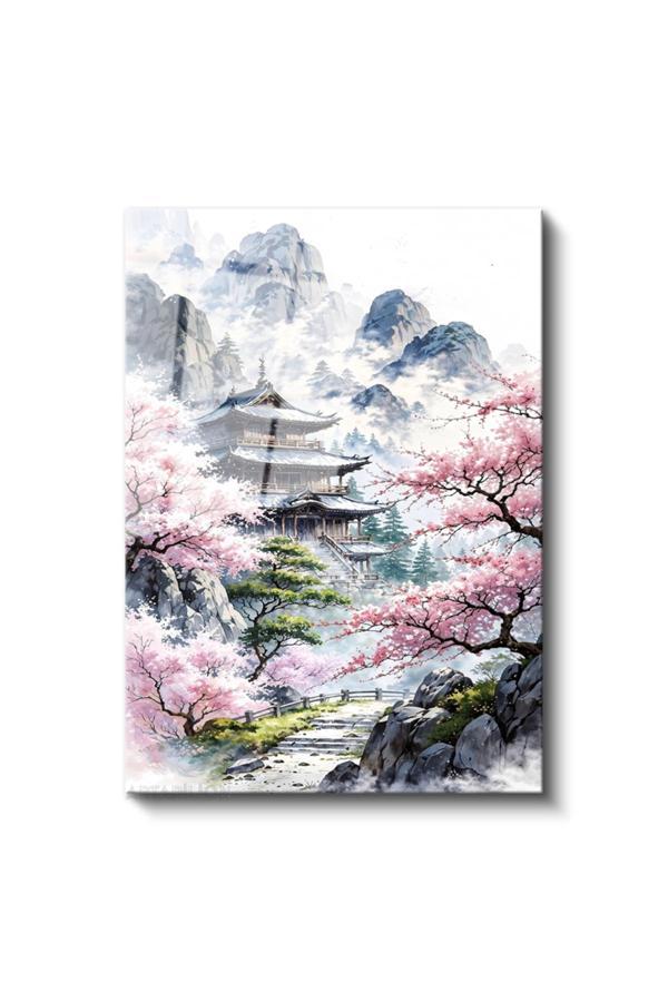 Cam Dikey Duvar Tablosu Cam Kiraç Çiçekleri ve Tapinak Ev Ofis Salon Modern Duvar Tablosu - Image 1