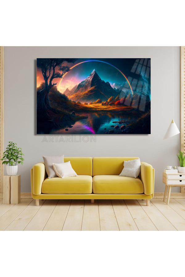 Kırılmaz Cam Manzara Tablosu Fantastik Tablo Duvar Dekoru Salon Tablosu - Image 1