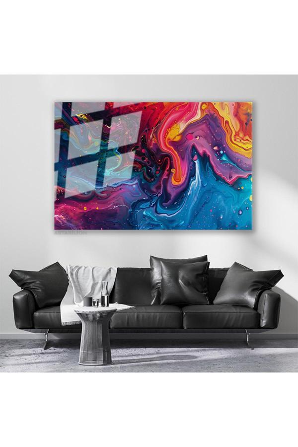 Cam Yatay Duvar Tablosu Cam Renk Soleni Ev Ofis Salon Modern Duvar Tablosu - Image 1