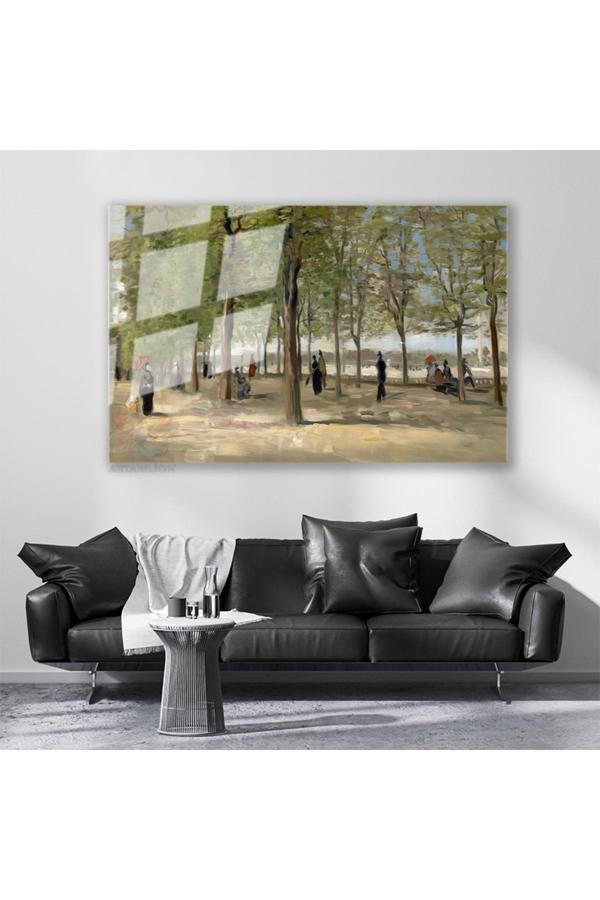 Cam Yatay Duvar Tablosu Cam Soyut Bahçe Ev Ofis Salon Modern Duvar Tablosu - Image 1