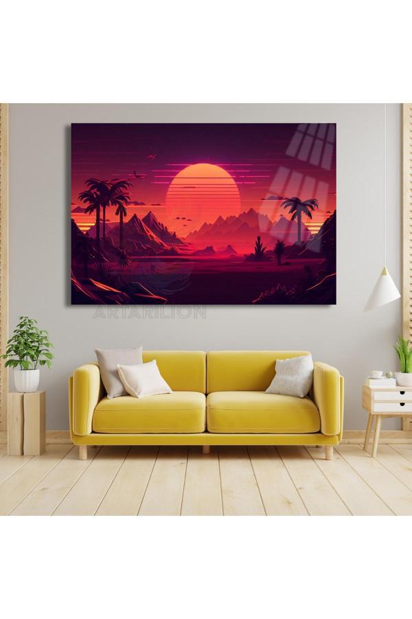 Gün Batımı Manzara Kırılmaz Cam Tablo Dijital Baskı Şık Tasarım Tablo Modeli Duvar Dekoru - Image 1