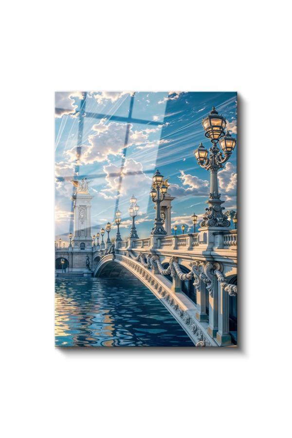 Cam Dikey Duvar Tablosu Cam Klasik Köprü Ev Ofis Salon Modern Duvar Tablosu - Image 1