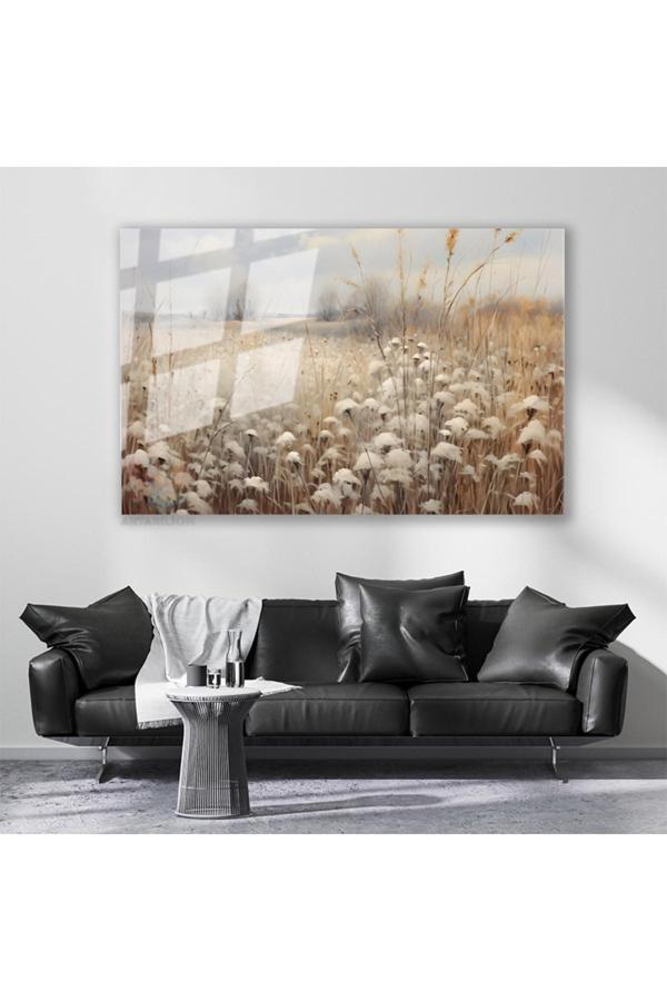 Cam Yatay Duvar Tablosu Cam Vintage Kir Manzarasi Ev Ofis Salon Modern Duvar Tablosu - Image 1