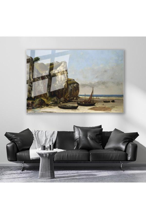 Cam Yatay Duvar Tablosu Cam Vintage Manzara2 Ev Ofis Salon Modern Duvar Tablosu - Image 1