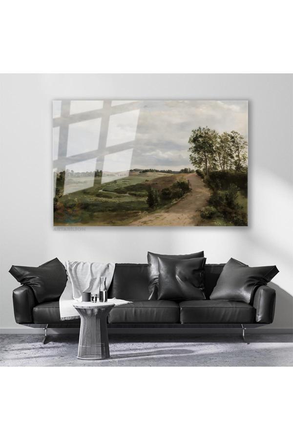Cam Yatay Duvar Tablosu Cam Vintage Doga Manzarasi Ev Ofis Salon Modern Duvar Tablosu - Image 1