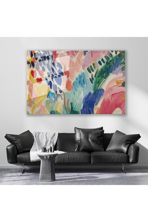 Cam Yatay Duvar Tablosu Cam Renk Soleni4 Ev Ofis Salon Modern Duvar Tablosu - Image 1