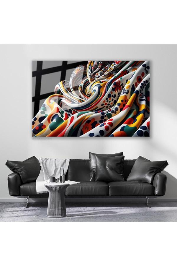 Cam Yatay Duvar Tablosu Cam Renk Soleni3 Ev Ofis Salon Modern Duvar Tablosu - Image 1