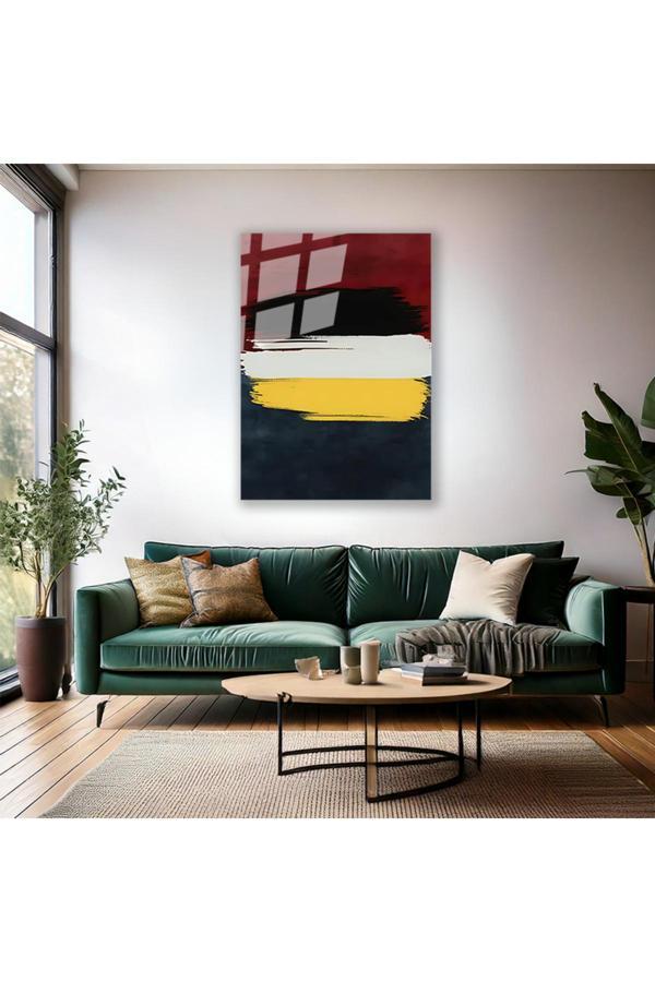 Soyut Temalı Cam Tablo Modern Sade Şık Salon Tablosu Ev Cam Duvar Tablosu Yeni Ev Hediyesi - Image 1