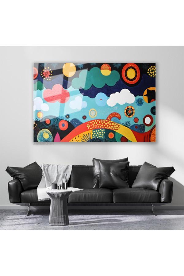 Cam Yatay Duvar Tablosu Cam Soyut Sanat2 Ev Ofis Salon Modern Duvar Tablosu - Image 1