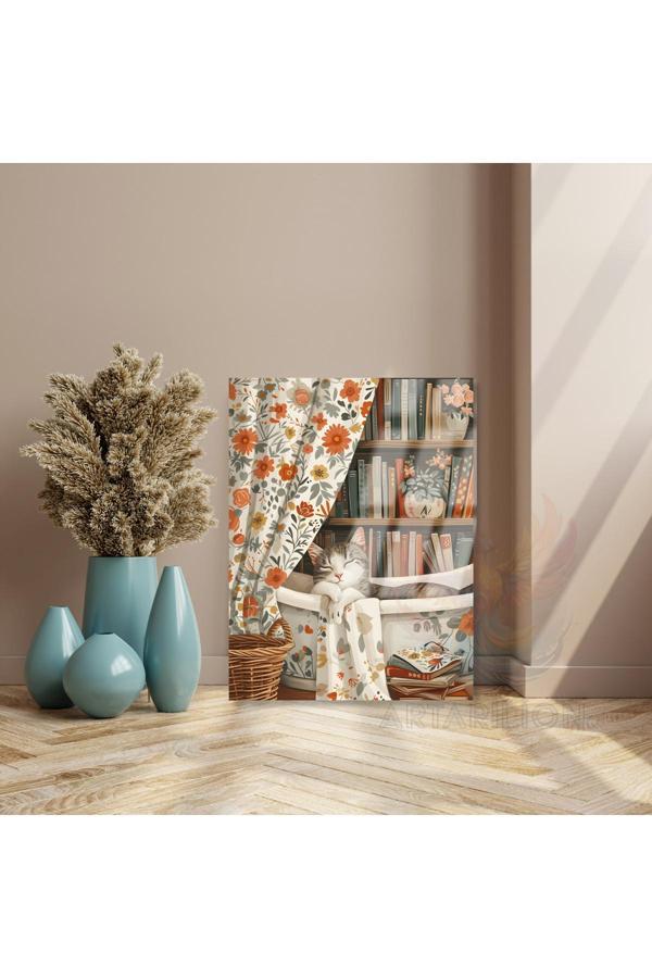 Uyuyan Kedi Kırılmaz Cam Tablo Modern Sevimli Duvar Tablosu Ev Dekoru - Image 1