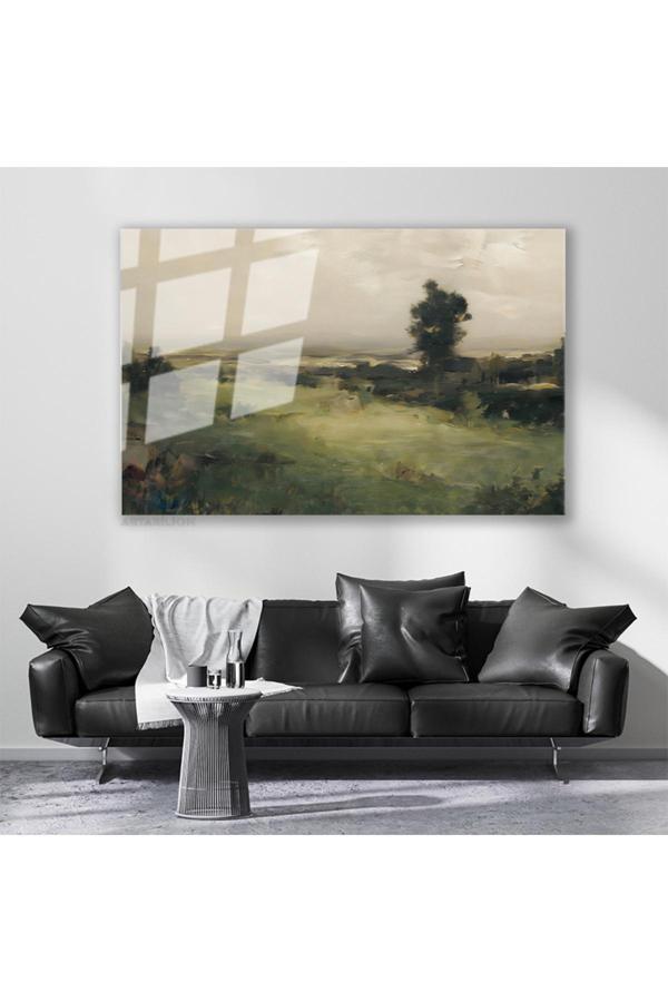 Cam Yatay Duvar Tablosu Cam Vintage Kirsal Manzara Ev Ofis Salon Modern Duvar Tablosu - Image 1