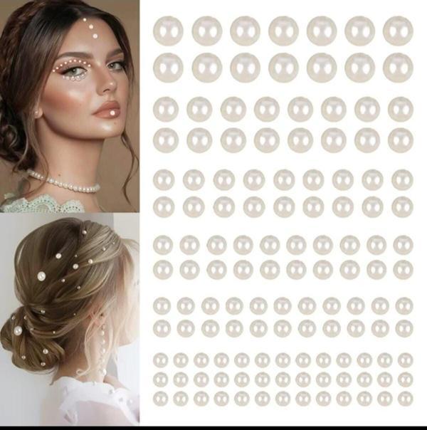 Eflamel Design İncili Sticker Kendinden Yapışkanlı Saç, Yüz,Vücut,Tırnak Süsleme Aksesuarı - Image 1