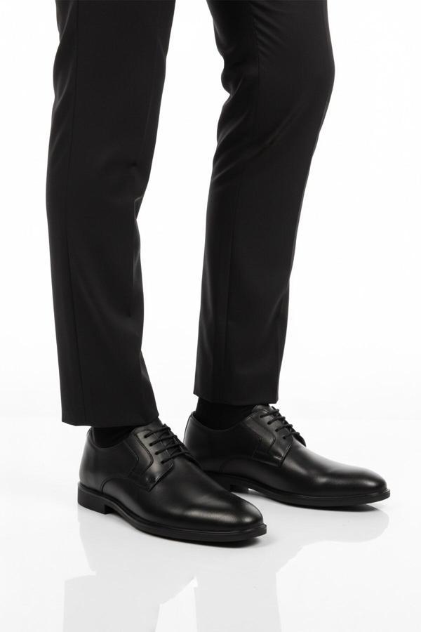 Siyah Hakiki Deri Erkek Klasik Ayakkabı 2496 M - Image 1