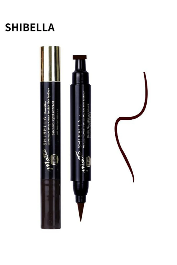 Shibella Damga Eyeliner, Kahverengi, Çift Taraflı, 24 Saat Dayanıklı, İnce Damga - Image 1