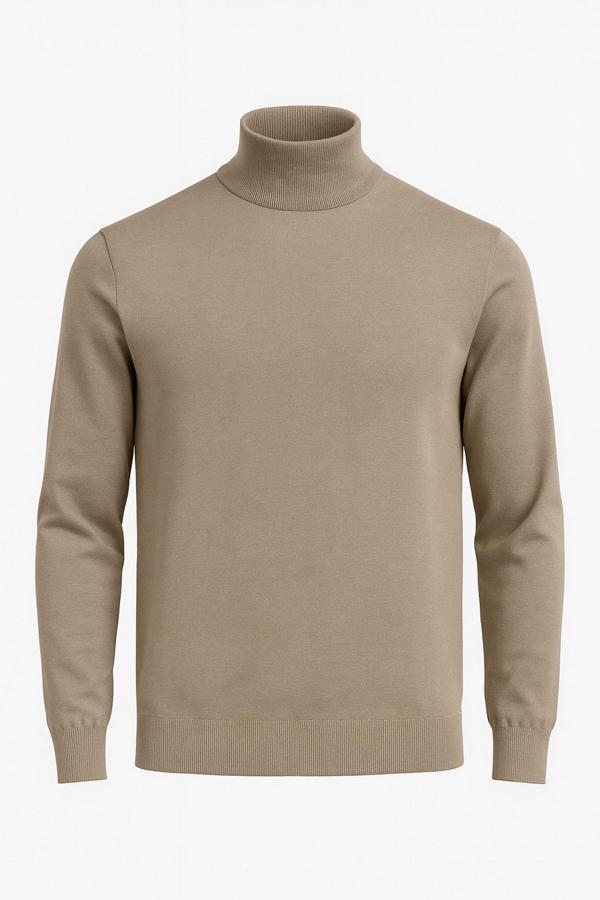 Slim Fit Polo Yarım Balıkçı Uzun Kol Erkek Triko - 7425 - Image 1