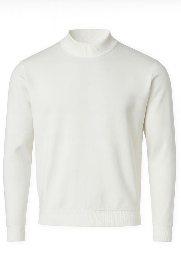 Slim Fit Polo Yarım Balıkçı Uzun Kol Erkek Triko - 7425 - Image 1