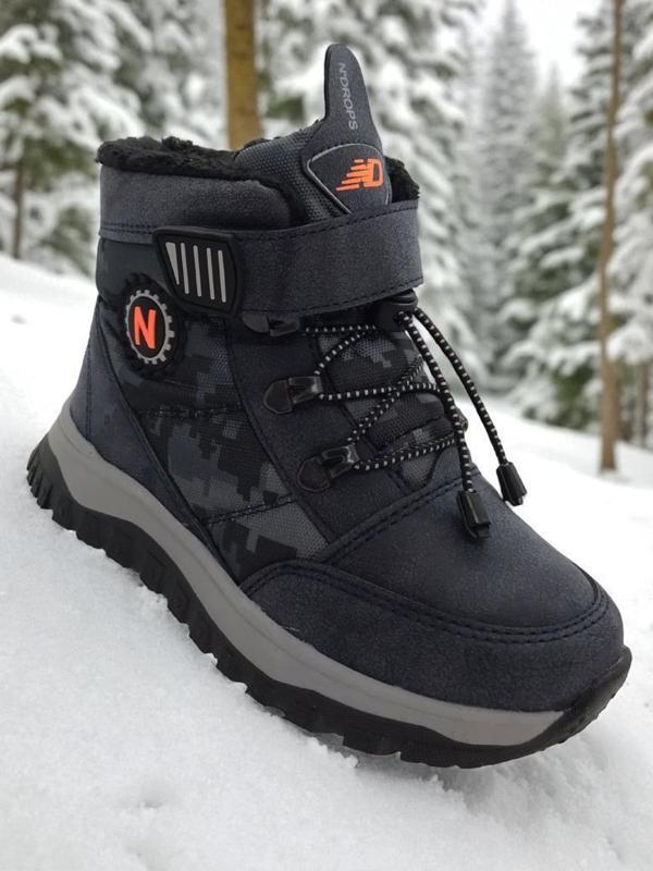 Erkek Çocuk Suya Soğuk Havaya Dayanıklı Cırtlı İçi Kürklü Siyah Kar Botu  - Image 1