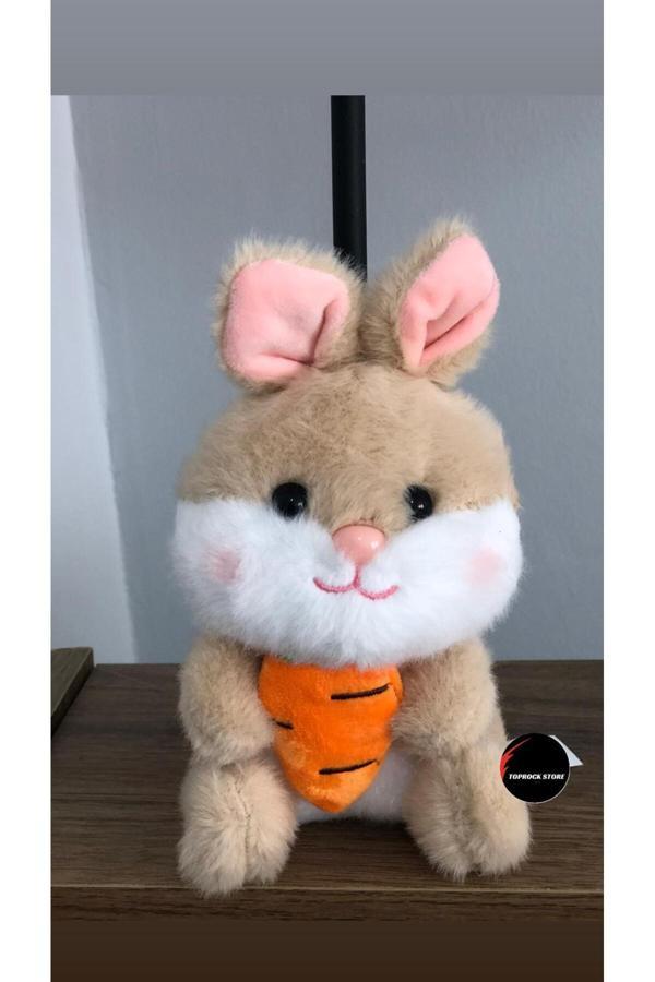 Sevimli Havuçlu Tavşan Peluş Oyuncak Anahtarlık Hediyelik Uyku Arkadaşı 15 Cm - Image 1