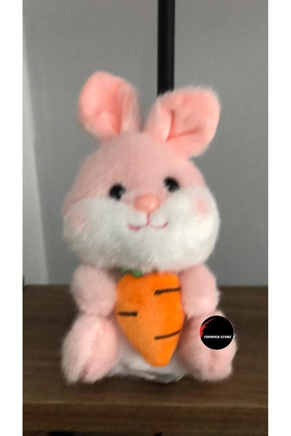 Sevimli Havuçlu Tavşan Peluş Oyuncak Anahtarlık Hediyelik Uyku Arkadaşı 15 Cm - Image 1