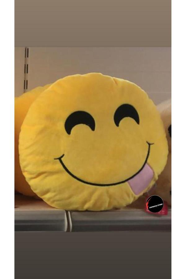 Dil Çıkartan Emoji Yastık Peluş Oyuncak Büyük 35 Cm - Image 1