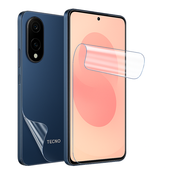 Tecno Spark 40 Pro Ekran ve Arka Kapak Koruyucu Film Ön+Arka Hidrojel Nano Esnek Şeffaf - Image 1