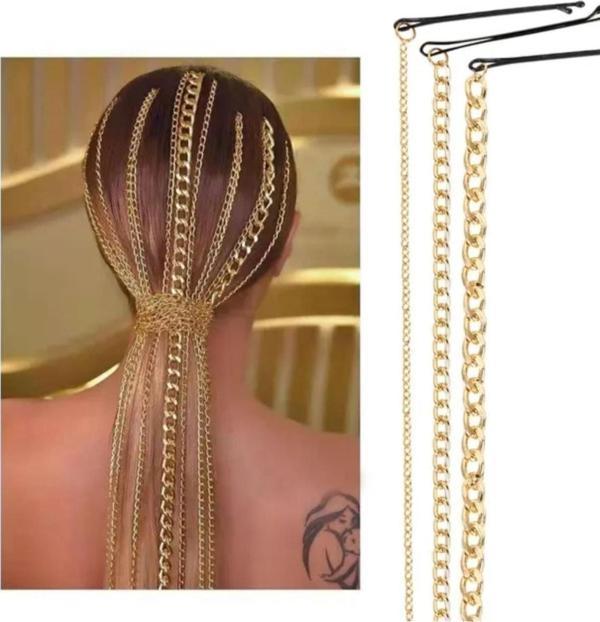 Eflamel Design Kristal Taşlı Incili Gelin Tacı Saç Zinciri Saç Aksesuarı, Nikah,düğün,kına,nişan Tacı - Image 1