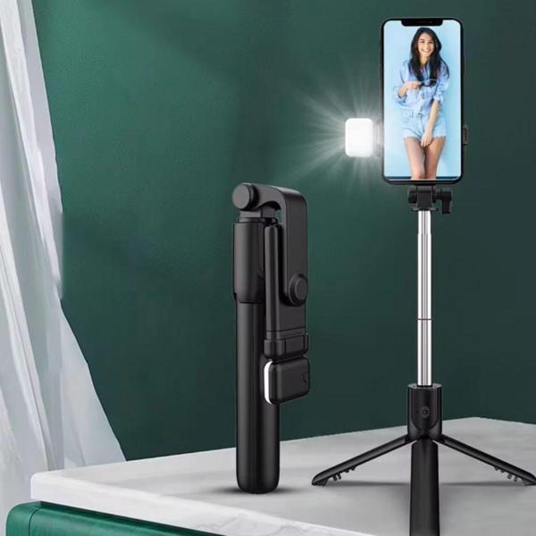 Kendiliğinden LED Işıklı Kumandalı Uzayabilen Selfie ÇubuğuMasa Üstü Tripod - Image 1