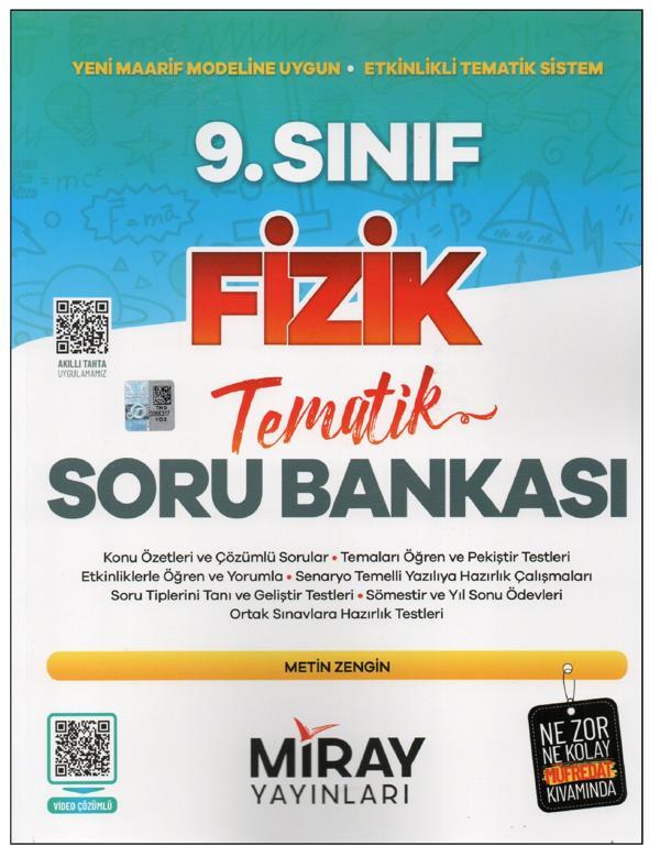 Miray 9.Sınıf Fizik Tematik Soru Bankası - Miray Yayınları - Image 1