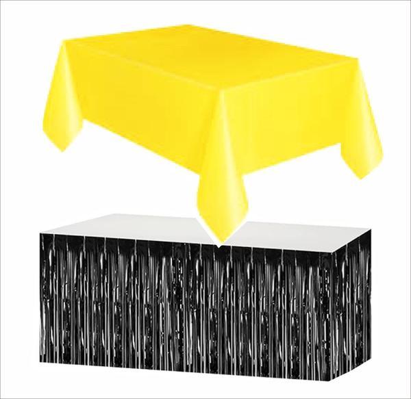 Sarı Masa Örtüsü, Siyah Masa Eteği - Image 1