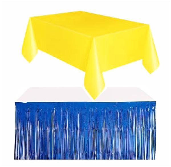 Sarı Masa Örtüsü, Lacivert Masa Eteği - Image 1