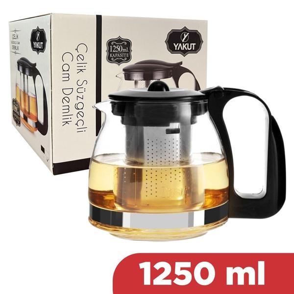 Yakut Çelik Süzgeçli Demlik 1250 ml - Image 1