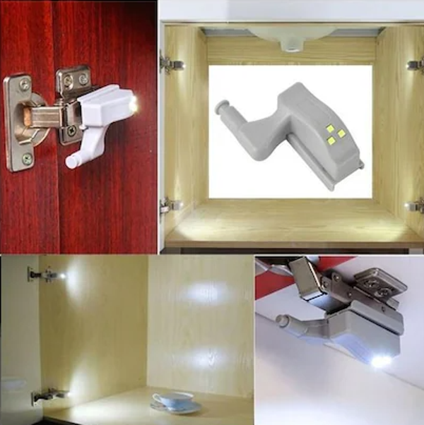 Dolap Içi Sensörlü Menteşe Lambası Led Aydınlatma (Pilleri Dahil) - Image 1