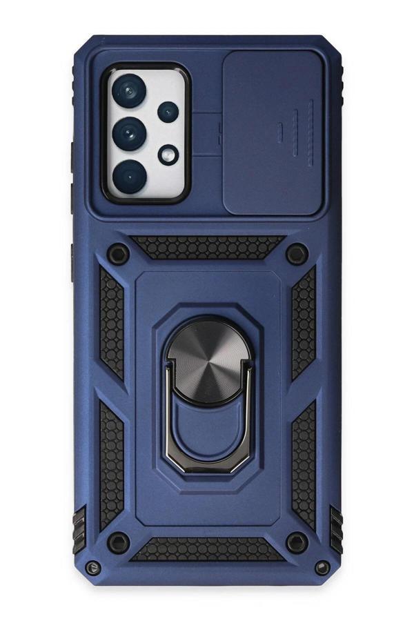 Samsung Galaxy A52 Kılıf Pars Lens Yüzüklü Silikon - Lacivert-(5796) - Image 1