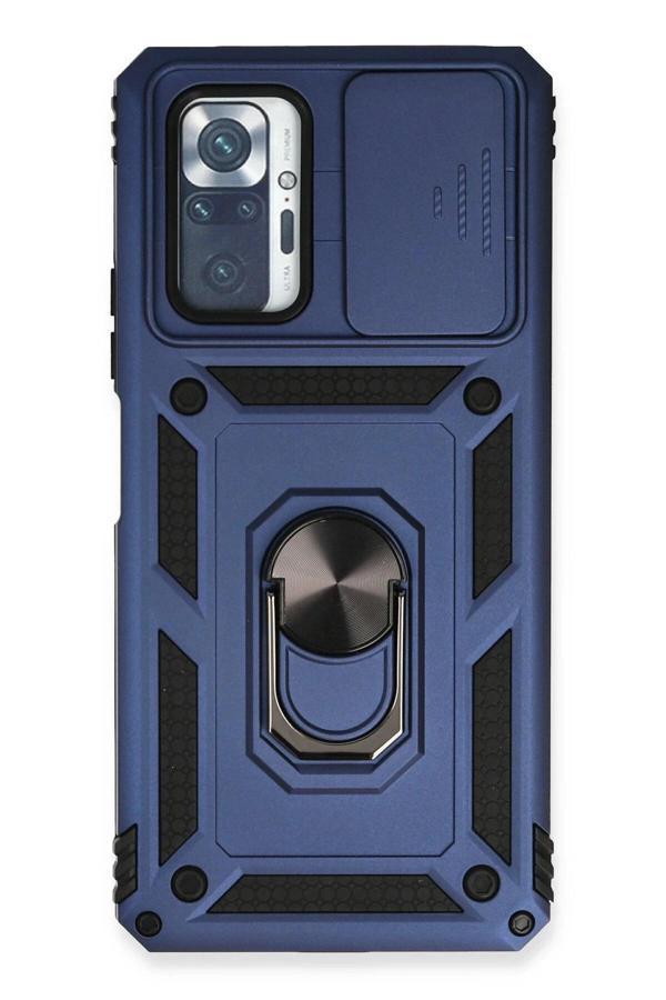 Xiaomi Redmi Note 10 Pro Kılıf Pars Lens Yüzüklü Silikon - Lacivert-(5796) - Image 1