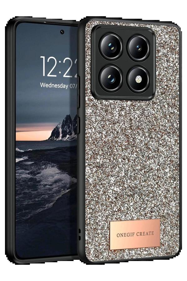 Xiaomi Mi 14T Pro Bright Simli Kapak - Gold-(5796) - Image 1