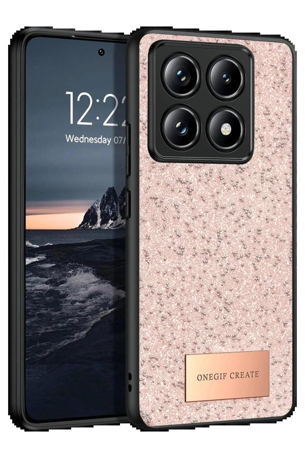 Xiaomi Mi 14T Pro Bright Simli Kapak - Pembe-(5796) - Image 1