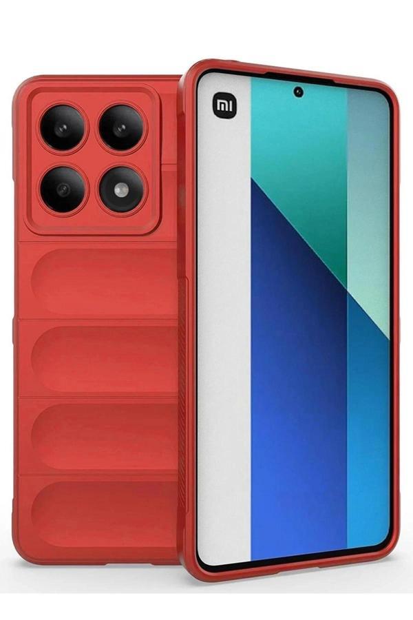 Xiaomi Poco X6 Pro Kılıf Optimum Silikon - Kırmızı-(5796) - Image 1